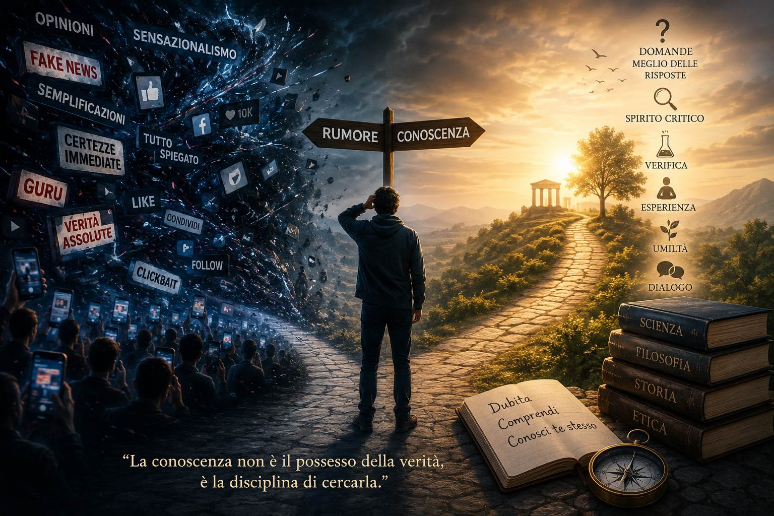 Conoscenza e rumore: nell’epoca dei guru la vera rivoluzione è imparare a dubitare