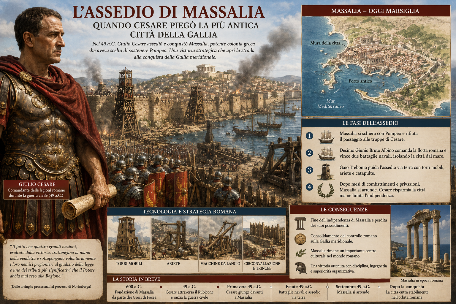L’assedio di Marsiglia: quando Giulio Cesare piegò la più antica città della Gallia