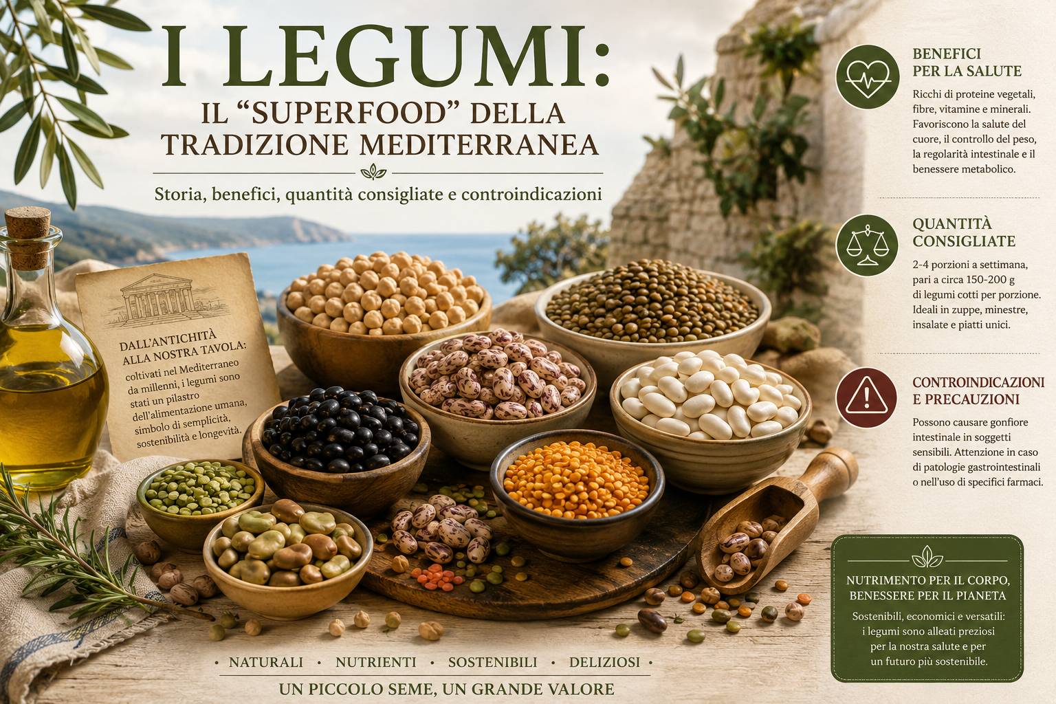 I legumi: il “superfood” della tradizione mediterranea. Storia, benefici, quantità consigliate e controindicazioni