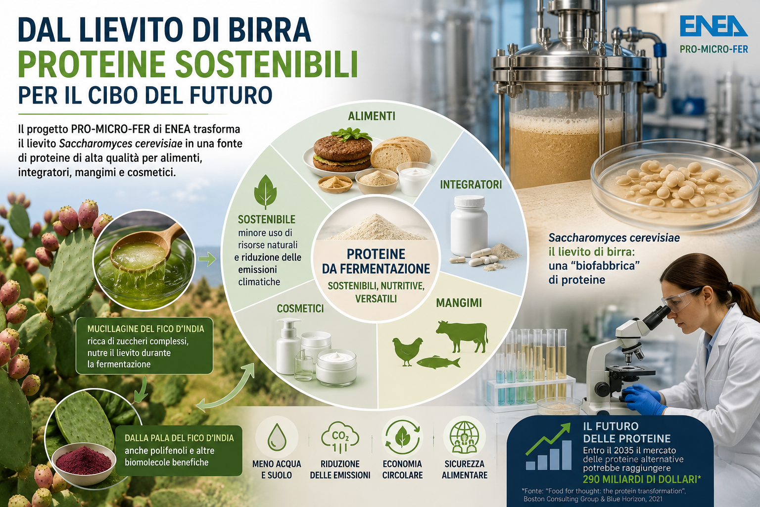 Dal lievito di birra nuove proteine sostenibili: il progetto ENEA che guarda al cibo del futuro