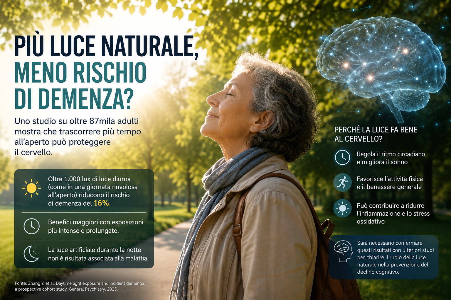 Più luce naturale, meno rischio di demenza? Un nuovo studio apre prospettive interessanti