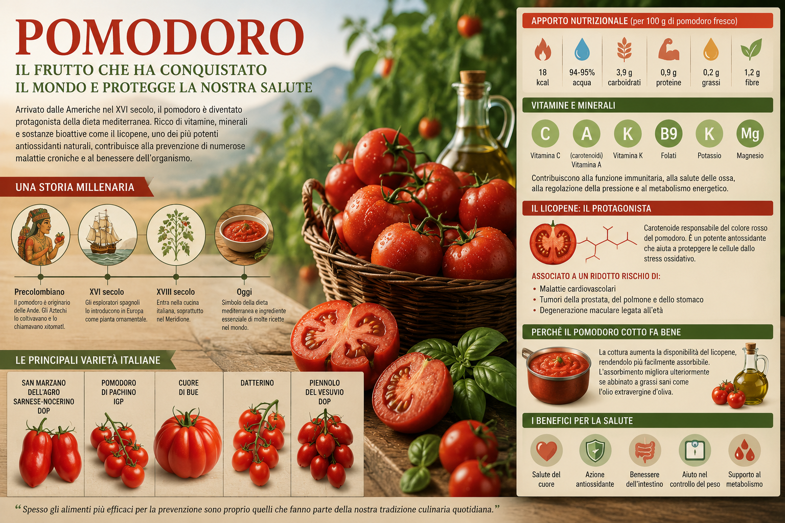Pomodoro: il frutto che ha conquistato il mondo e protegge la nostra salute