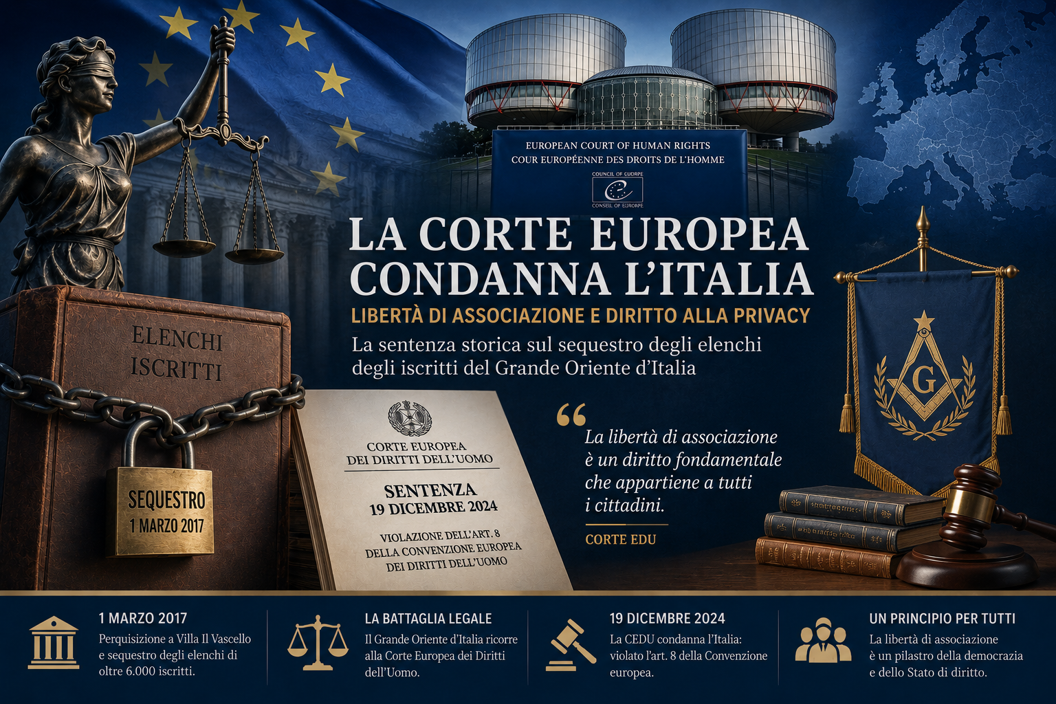 Antonio Seminario: «La sentenza della CEDU tutela la libertà di tutti». La continuità del Grande Oriente d’Italia dopo la storica decisione di Strasburgo
