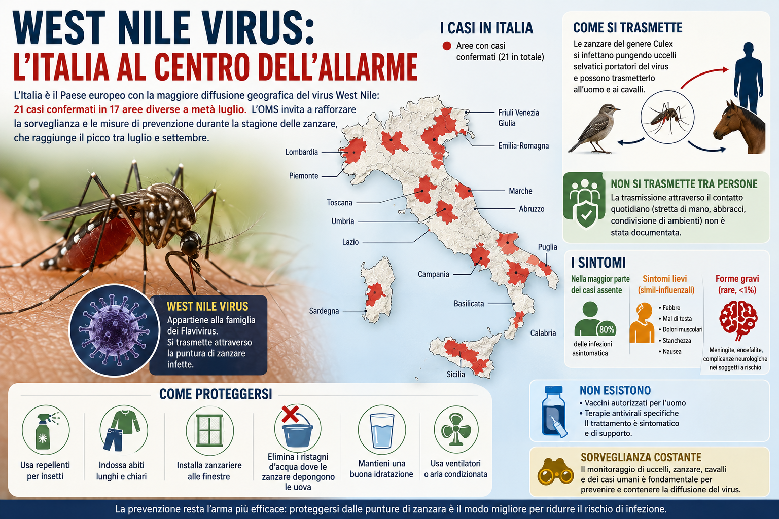 West Nile virus: perché l’Italia è al centro dell’attenzione europea