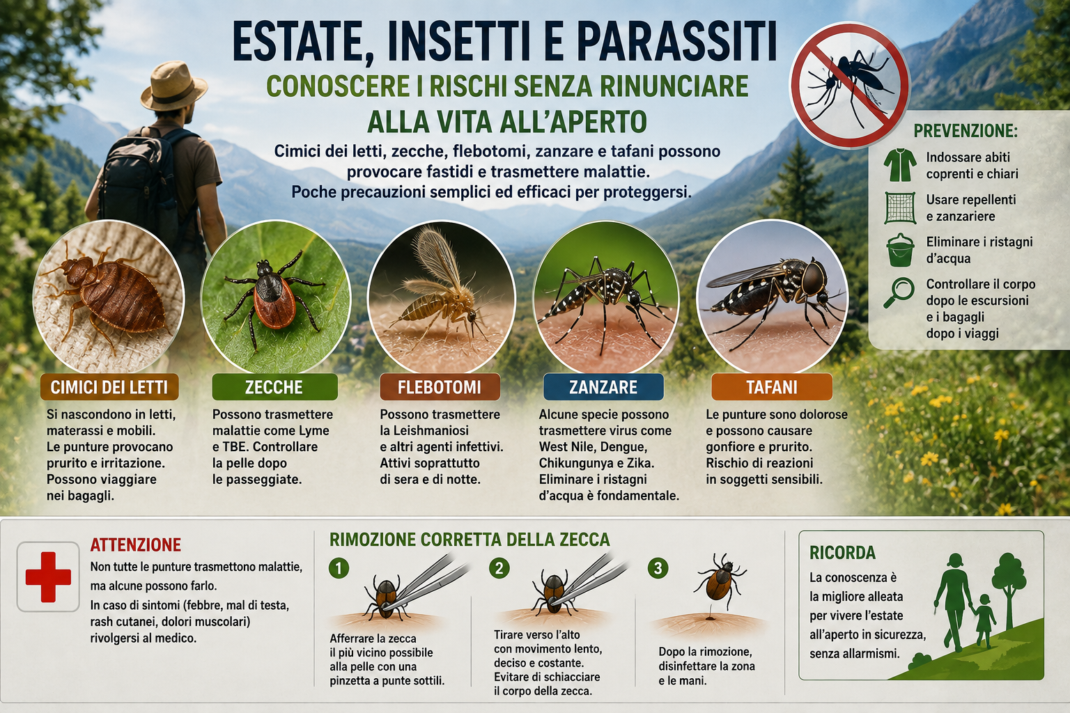 Estate, insetti e parassiti: conoscere i rischi senza rinunciare alla vita all’aperto