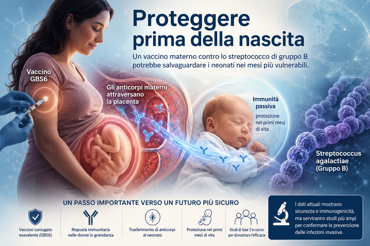 Un vaccino materno contro lo streptococco B: proteggere il neonato prima della nascita